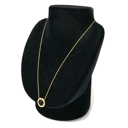 Tiffany & Co 18k Yellow Gold T Two Circle Necklace Onyx Diamond 41 46 cm — view 6