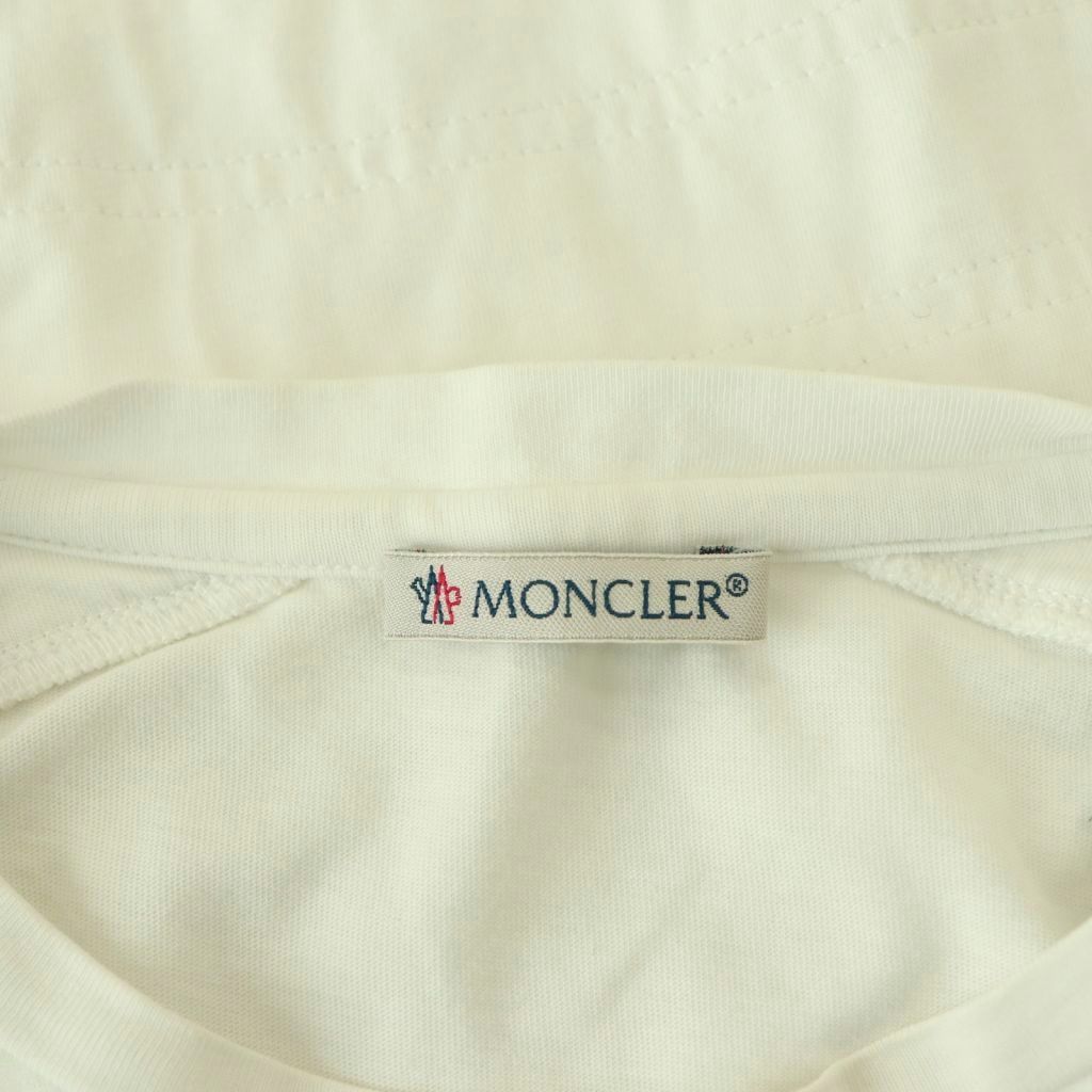 Moncler Logo Patch S ST Shirt Top Cotton M White CX AD — view 4