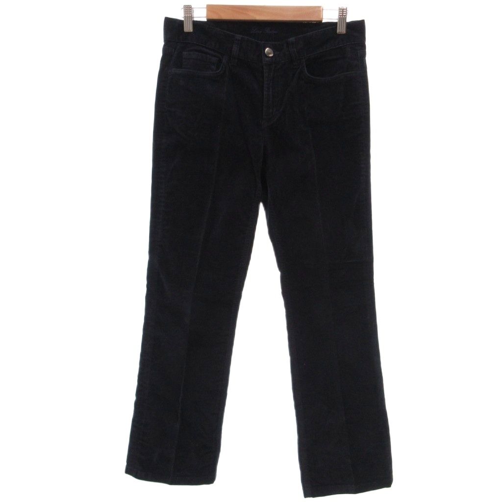 Loro Piana Corduroy Pants Fine Rise 44 Full Length Pleated Navy KB