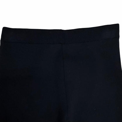 Prada Leather Triangle Plate Logo Knit Pants Leggings 36 Black — view 4