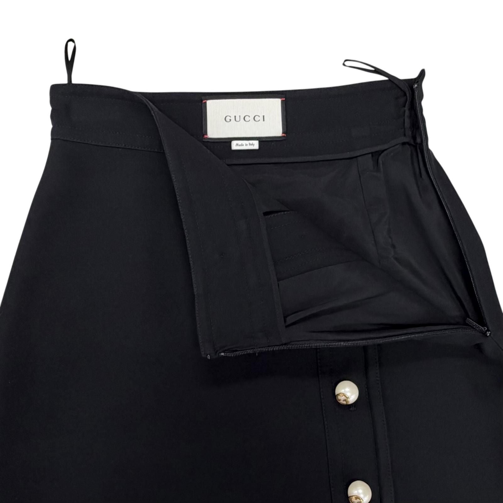 Gucci Wool Silk Interlocking Button Suit Set Black 36 — view 8