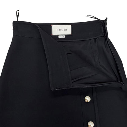 Gucci Wool Silk Interlocking Button Suit Set Black 36 — view 8