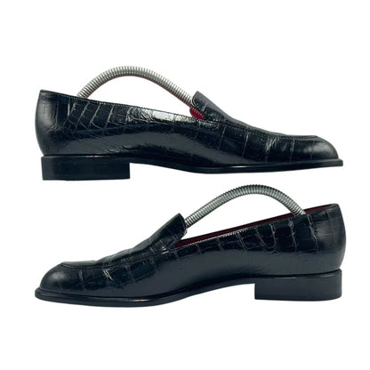 Celine Loafers Leather Croco Pattern 36.5 Black — view 2