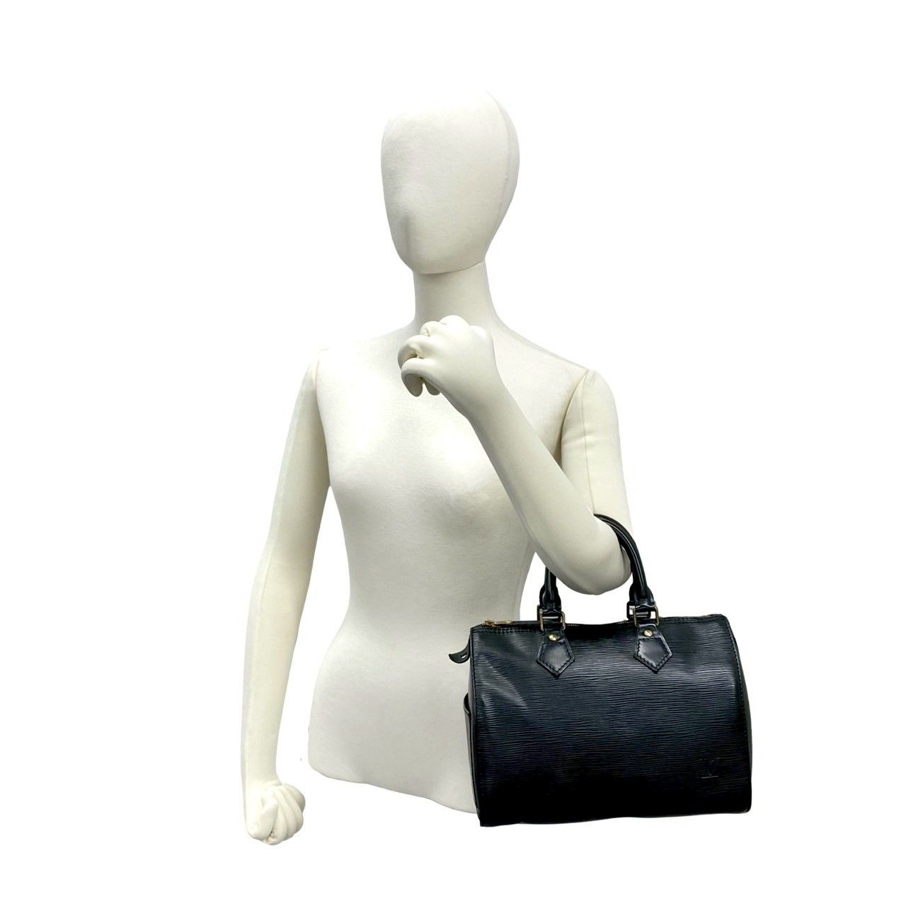 Louis Vuitton Vintage Speedy 25 Epi Leather Boston Bag Noir — view 2