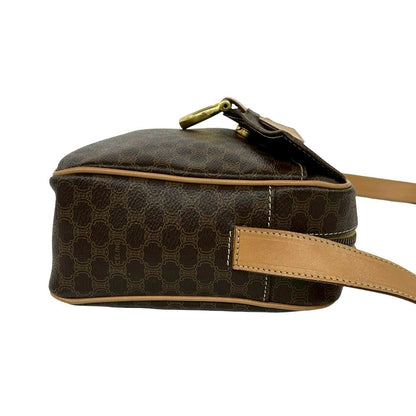 Celine Vintage Macadam Blason Triomphe Pattern Leather Shoulder Bag Pochette — view 6