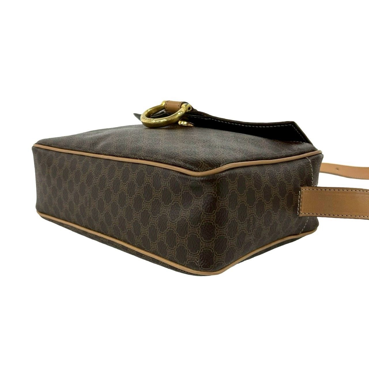 Celine Vintage Macadam Blason Triomphe Pattern Leather Shoulder Bag Pochette — view 8