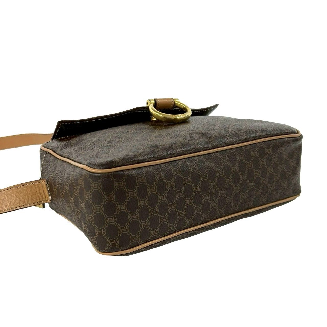Celine Vintage Macadam Blason Triomphe Pattern Leather Shoulder Bag Pochette — view 7