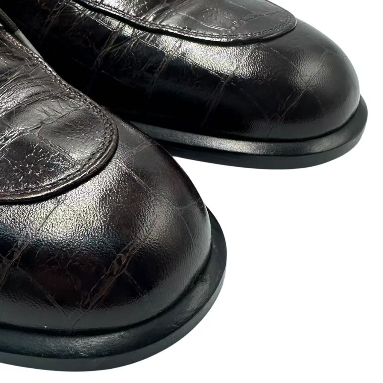 Celine Loafers Leather Croco Pattern 36.5 Brown — view 4