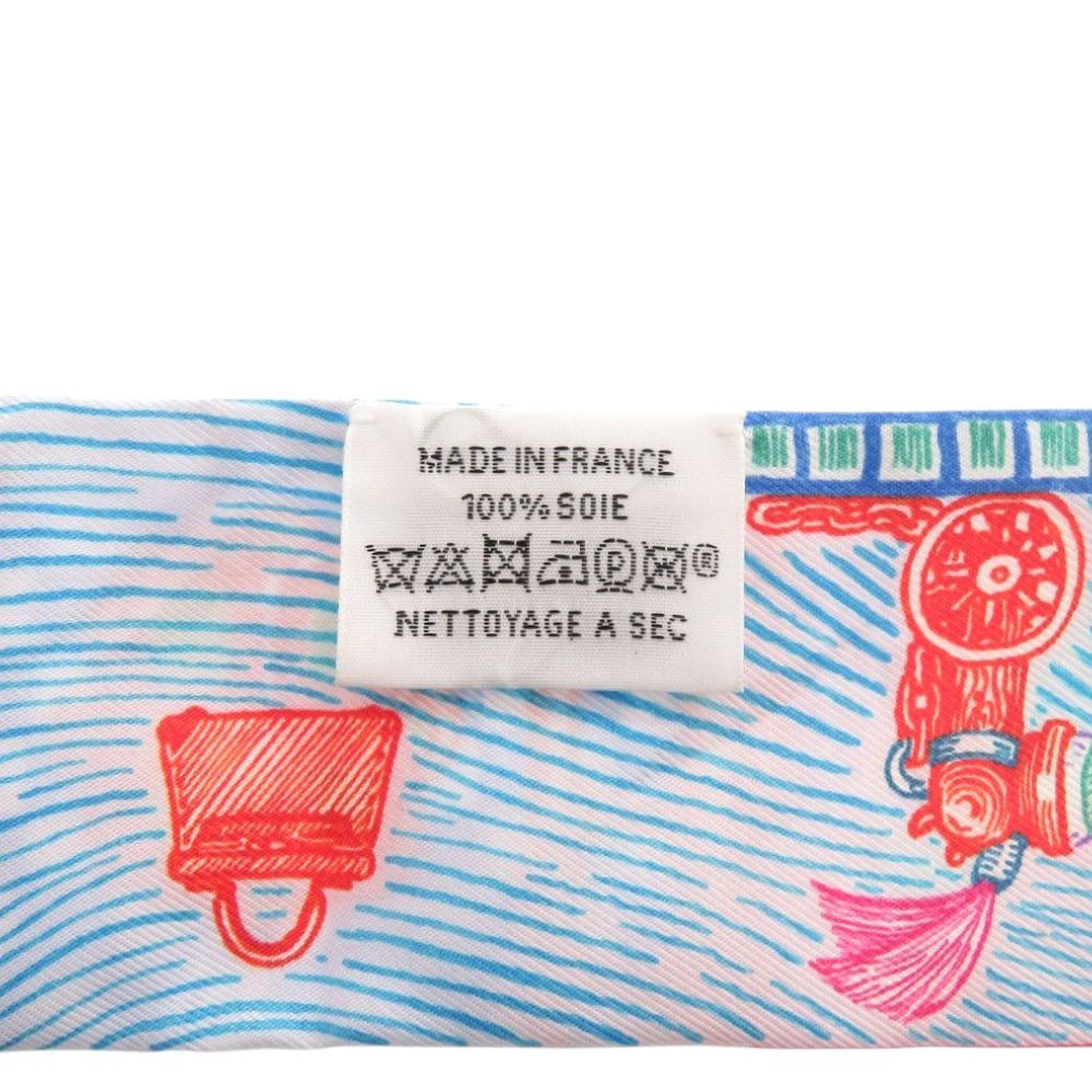 Hermes Twilly Super Silk Quest Rose Turquoise Orange Scarf — view 3