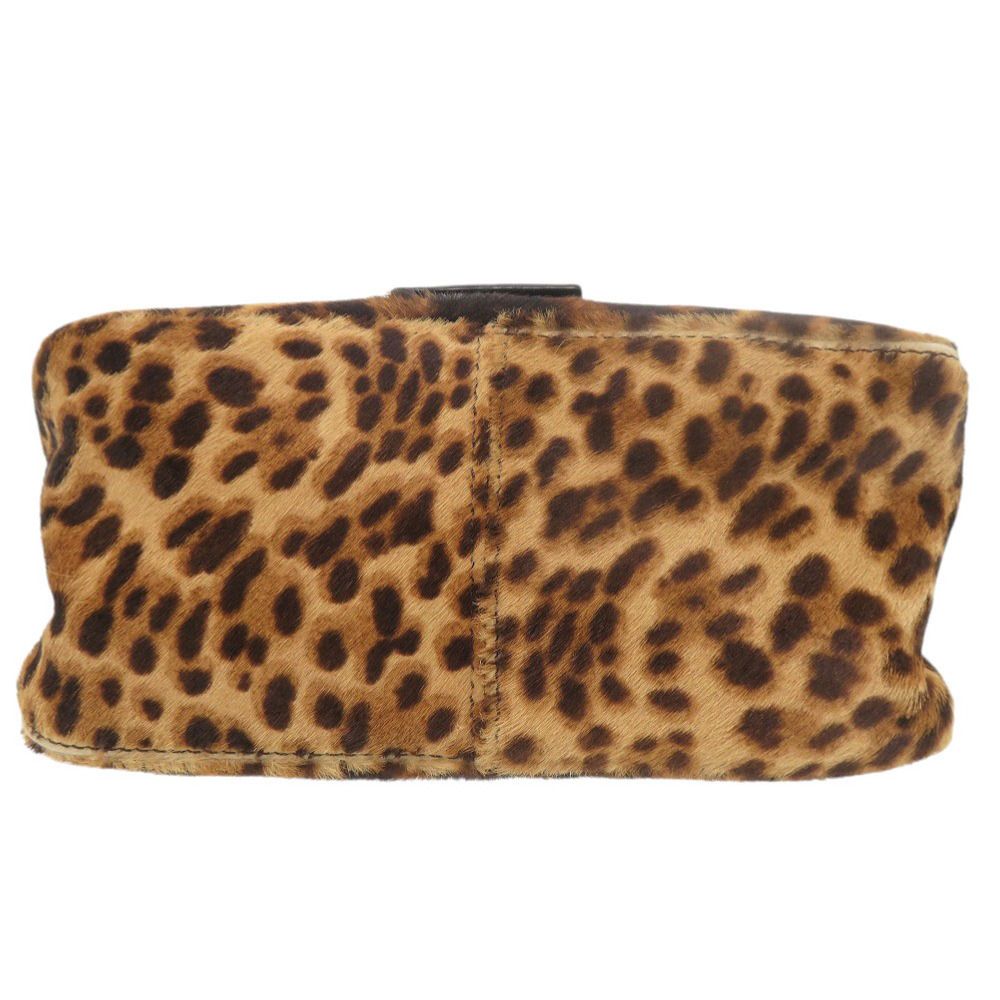 Fendi Mini Mamma Baguette Leopard Pattern Calf Hair Brown Shoulder Bag — view 4