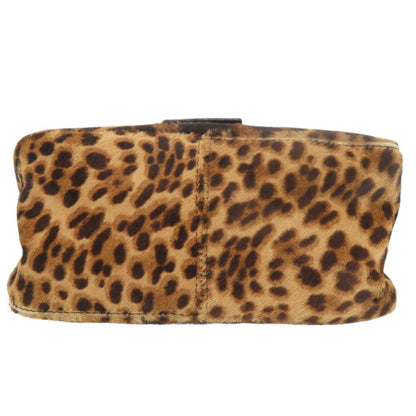 Fendi Mini Mamma Baguette Leopard Pattern Calf Hair Brown Shoulder Bag — view 4