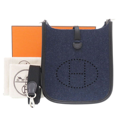 Hermes Evelyne TPM Amazon Felt Swift Blue Nuit Silver Shoulder Bag
