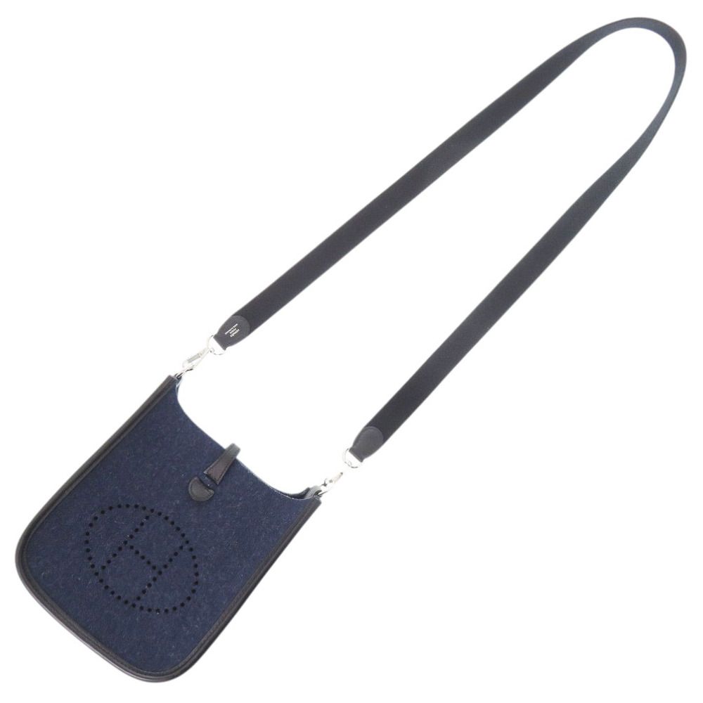 Hermes Evelyne TPM Amazon Felt Swift Blue Nuit Silver Shoulder Bag — view 7