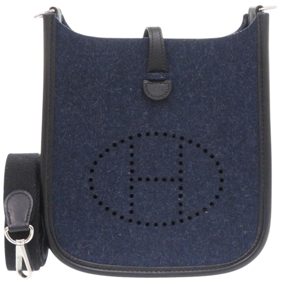 Hermes Evelyne TPM Amazon Felt Swift Blue Nuit Silver Shoulder Bag — view 2