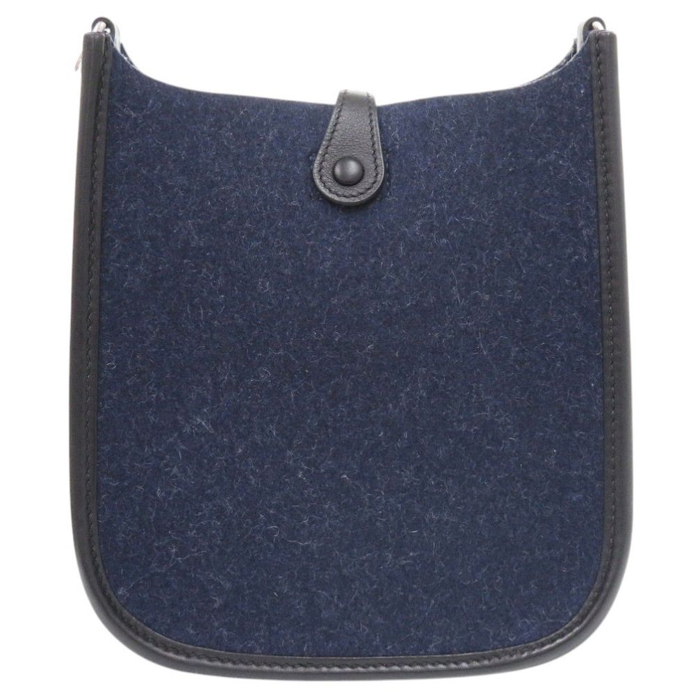 Hermes Evelyne TPM Amazon Felt Swift Blue Nuit Silver Shoulder Bag — view 3