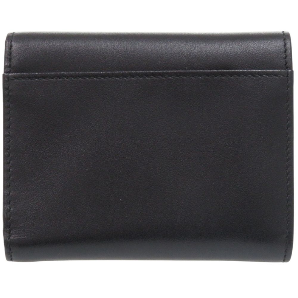 Prada Saffiano Triangle Leather Black Trifold Wallet — view 3