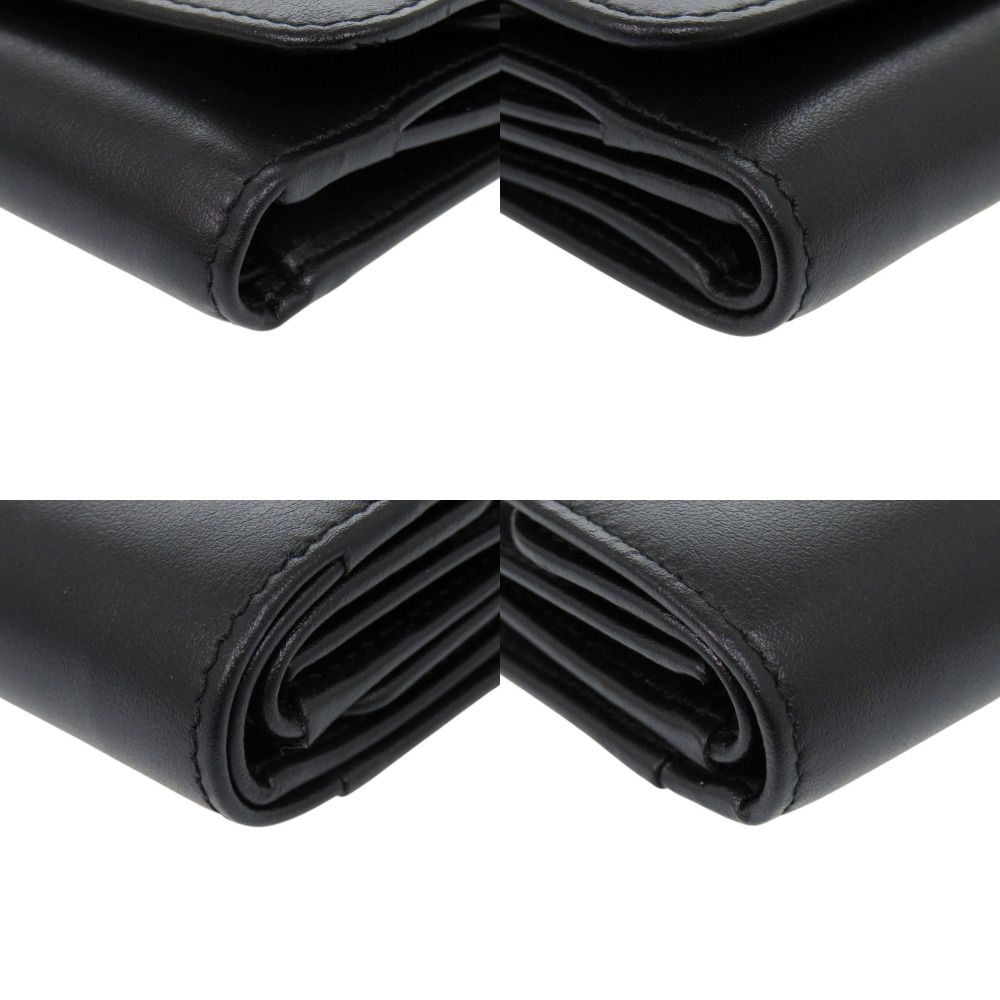Prada Saffiano Triangle Leather Black Trifold Wallet — view 4
