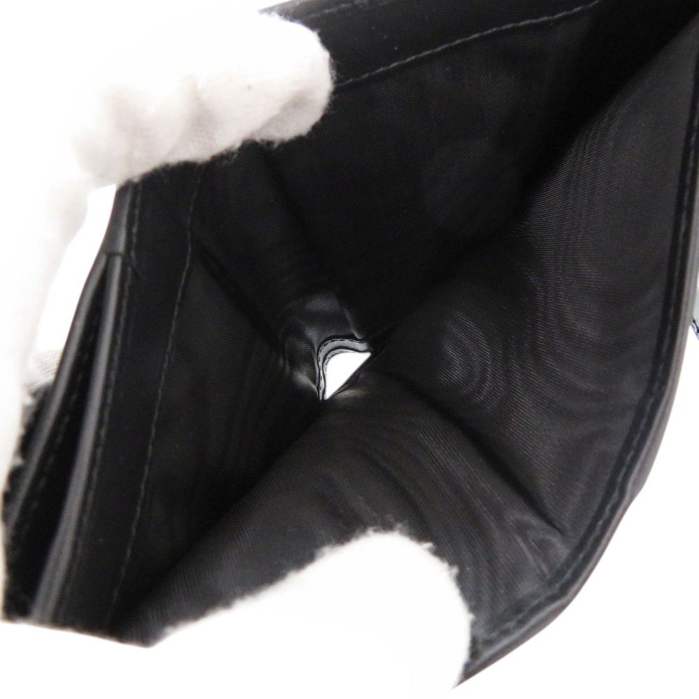 Prada Saffiano Triangle Leather Black Trifold Wallet — view 6
