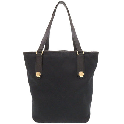 Gucci GG Canvas Leather Black Tote