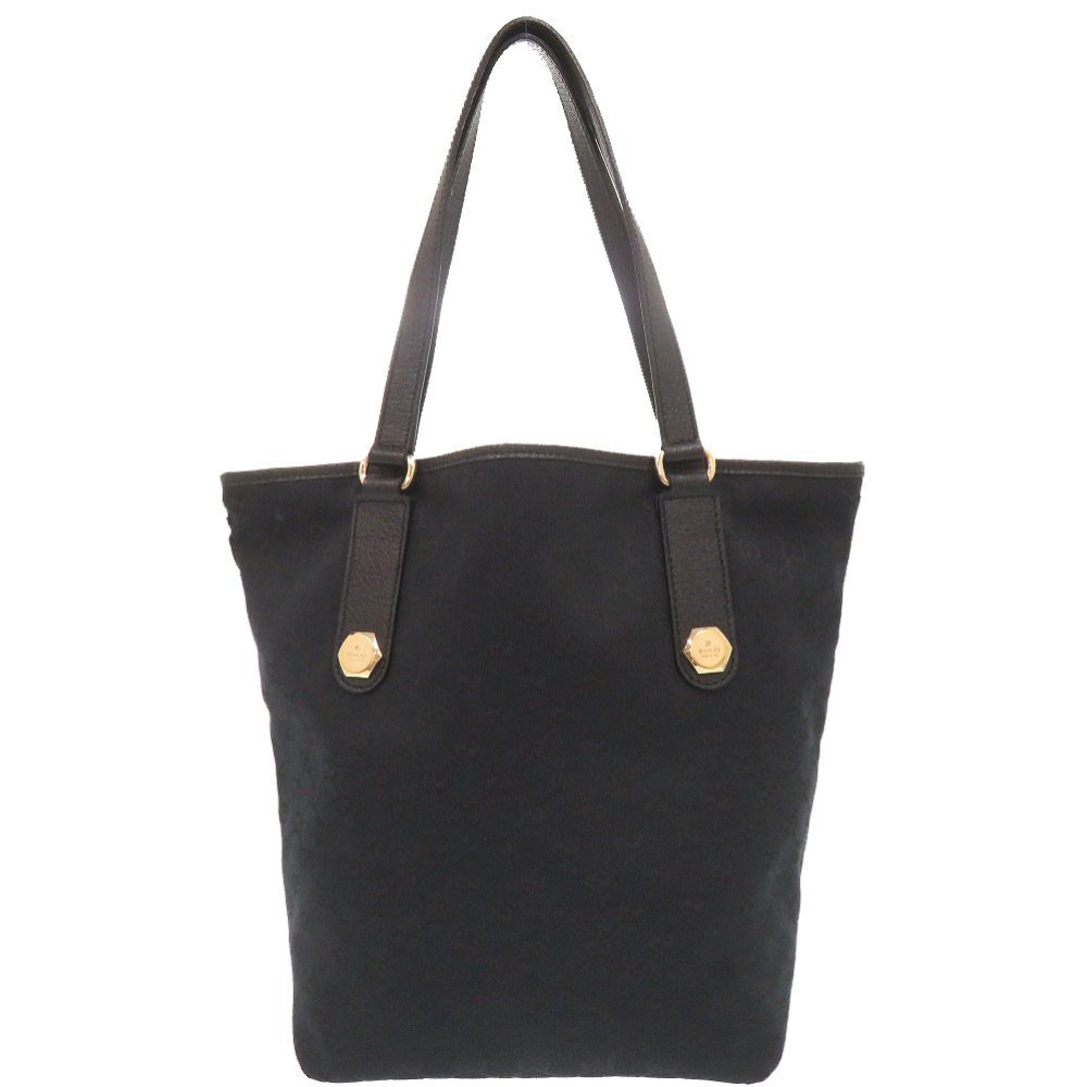 Gucci GG Canvas Leather Black Tote — view 2