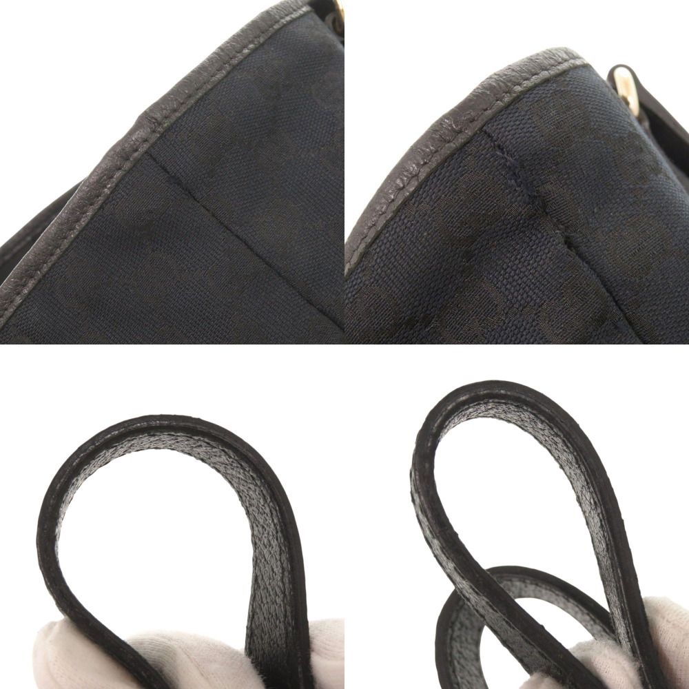 Gucci GG Canvas Leather Black Tote — view 8