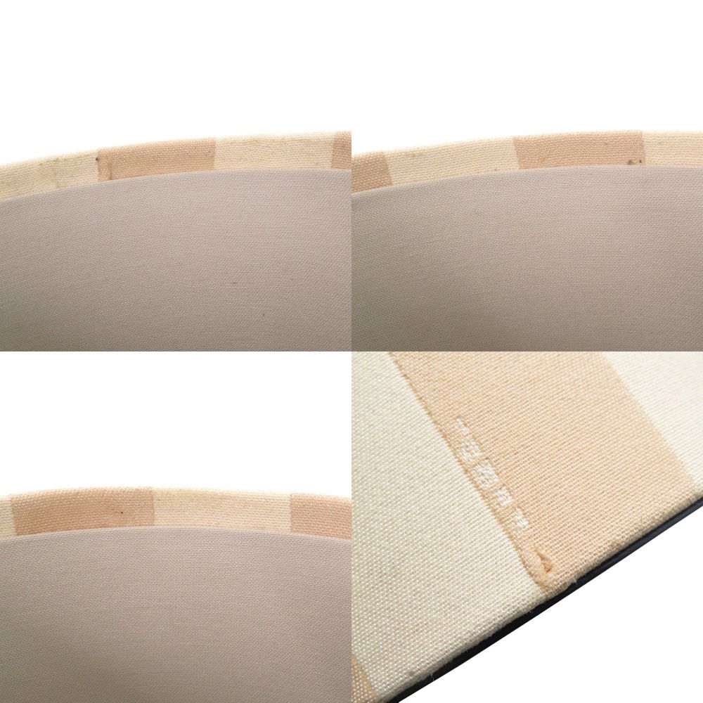 Fendi Striped Pattern Studs Leather Canvas Navy Beige Multi Box Case Shoulder — view 9