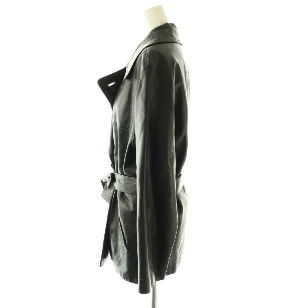 Max Mara Leather Jacket Double 40 Black DF — view 3