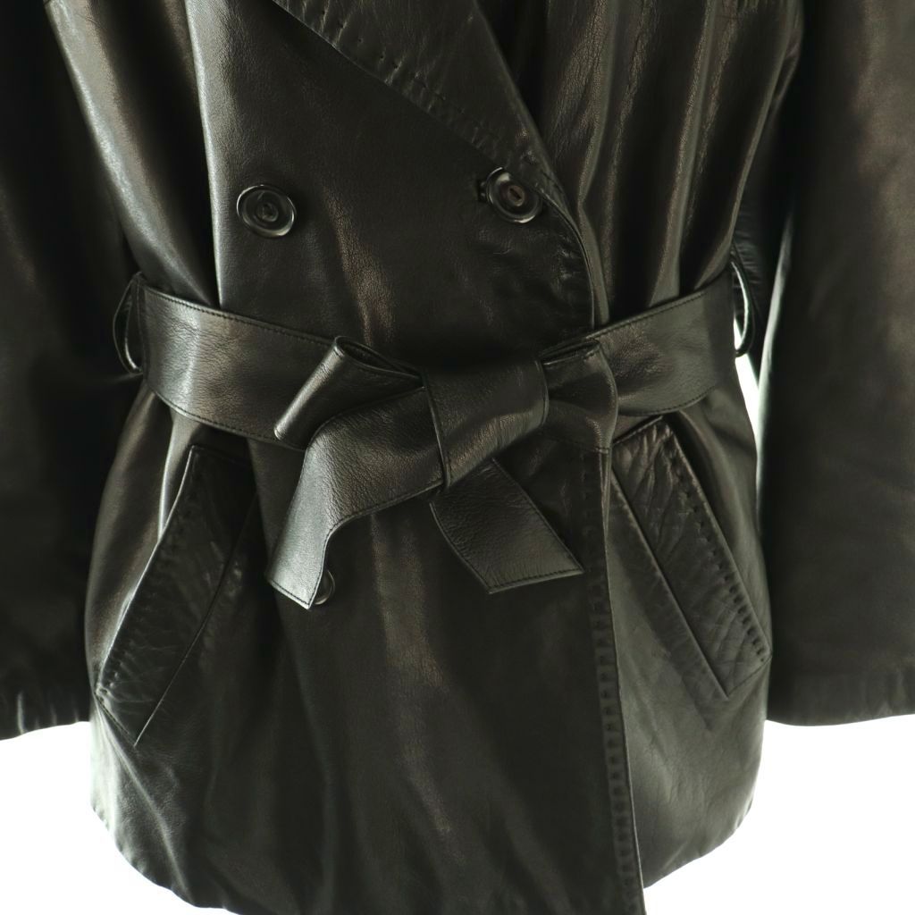 Max Mara Leather Jacket Double 40 Black DF — view 5