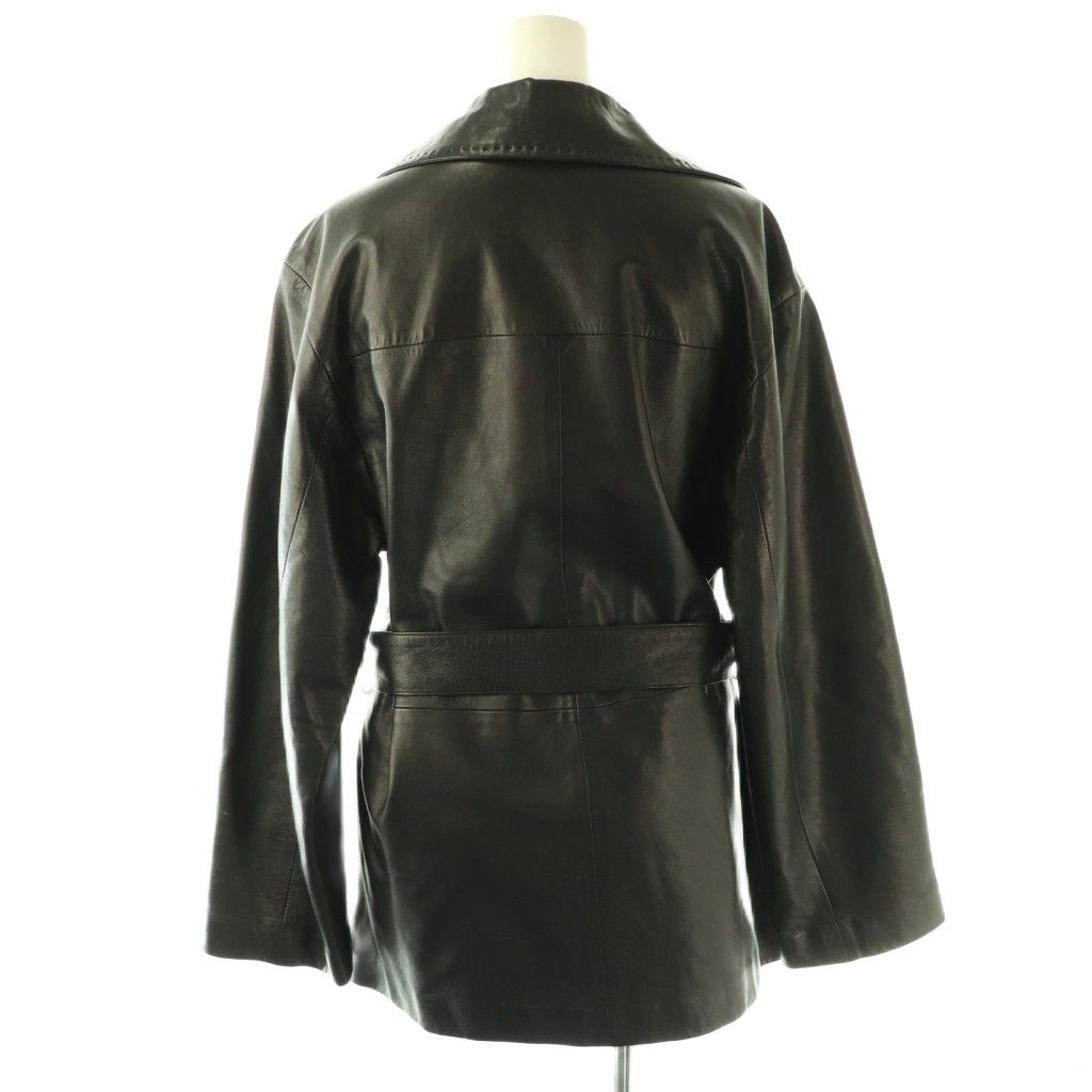 Max Mara Leather Jacket Double 40 Black DF — view 2