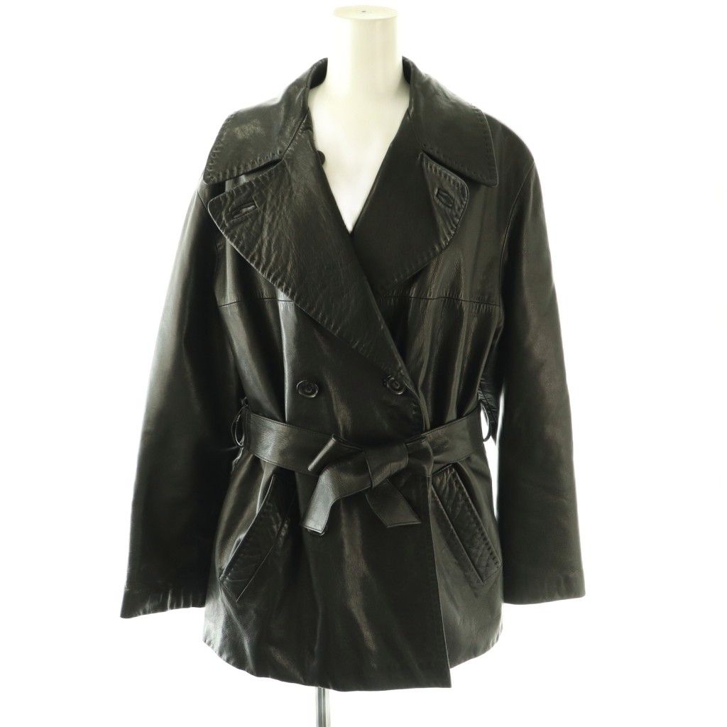 Max Mara Leather Jacket Double 40 Black DF
