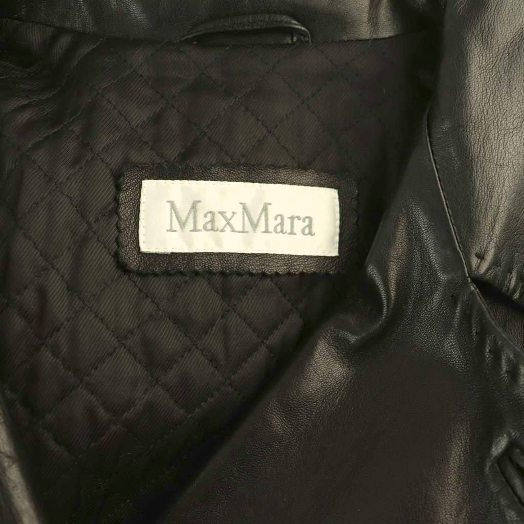 Max Mara Leather Jacket Double 40 Black DF — view 7