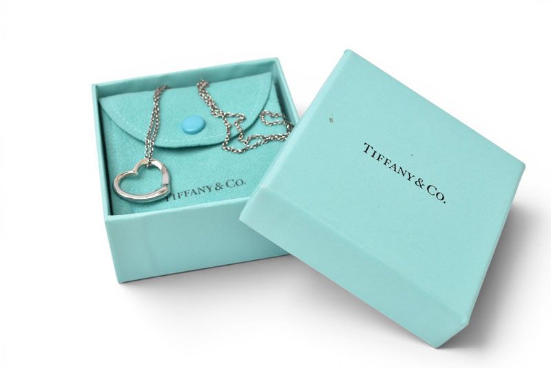Tiffany & Co Necklace Pendant Silver Elsa Peretti Open Heart Motif Width 2.1 cm — view 8