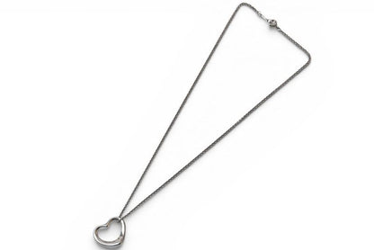 Tiffany & Co Necklace Pendant Silver Elsa Peretti Open Heart Motif Width 2.1 cm — view 6