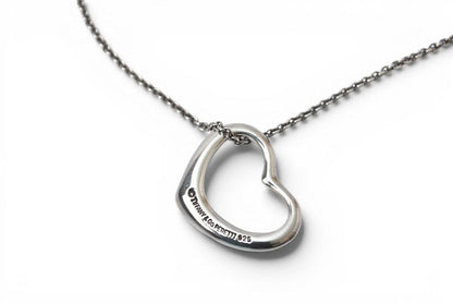 Tiffany & Co Necklace Pendant Silver Elsa Peretti Open Heart Motif Width 2.1 cm — view 2