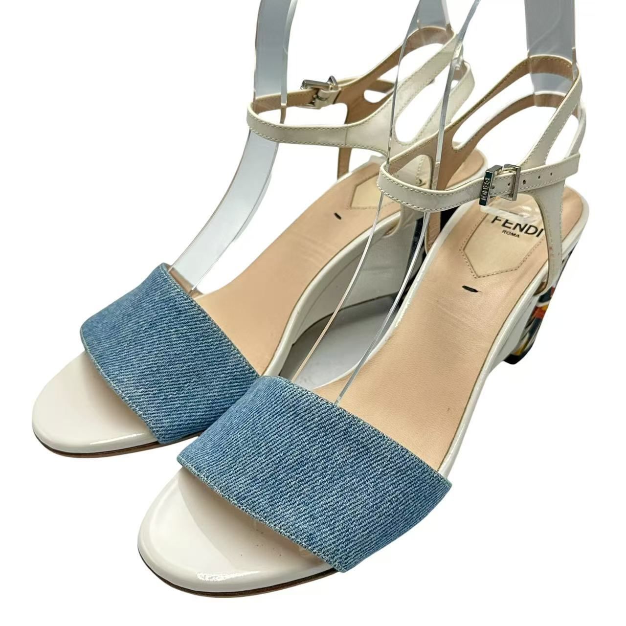 Fendi Sandals Strap Heels Multicolor