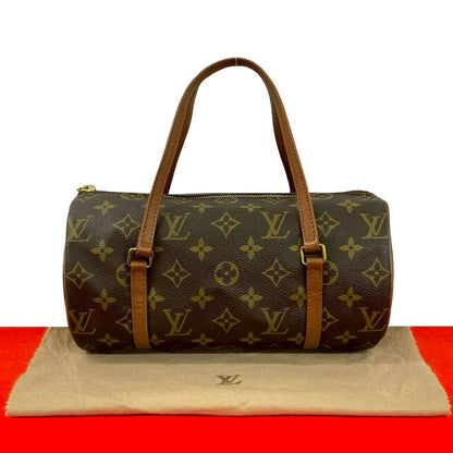 Louis Vuitton Papillon 26 Monogram Leather Drum Boston Bag Brown