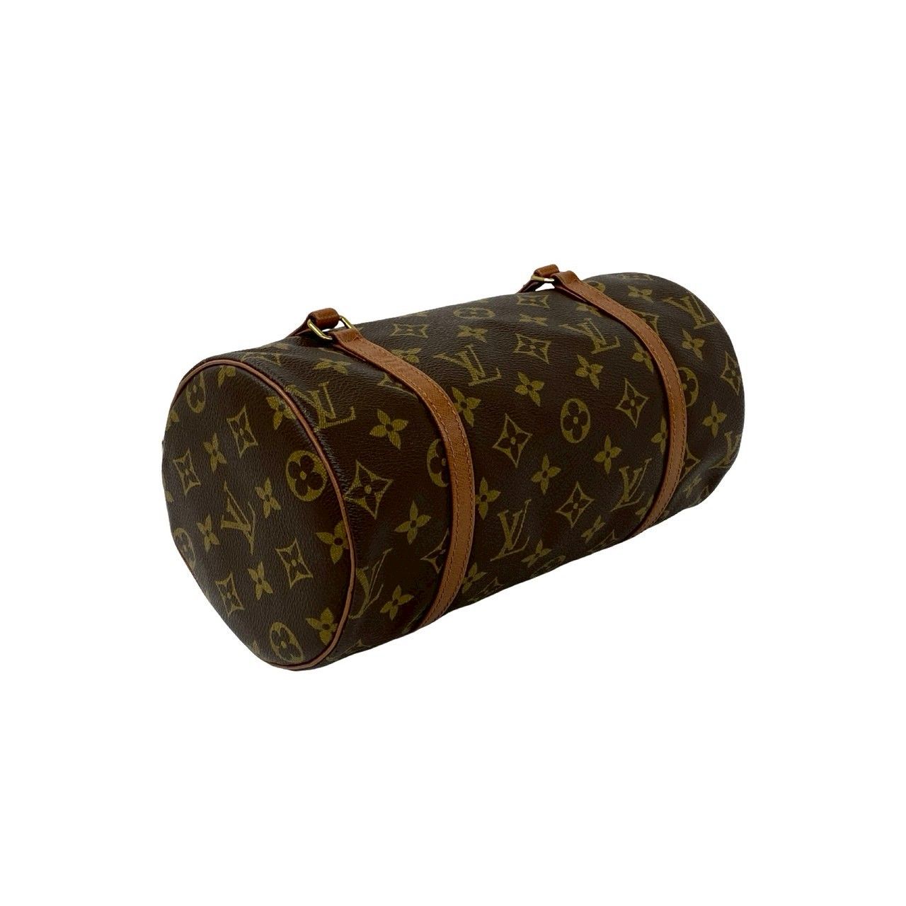 Louis Vuitton Papillon 26 Monogram Leather Drum Boston Bag Brown — view 7