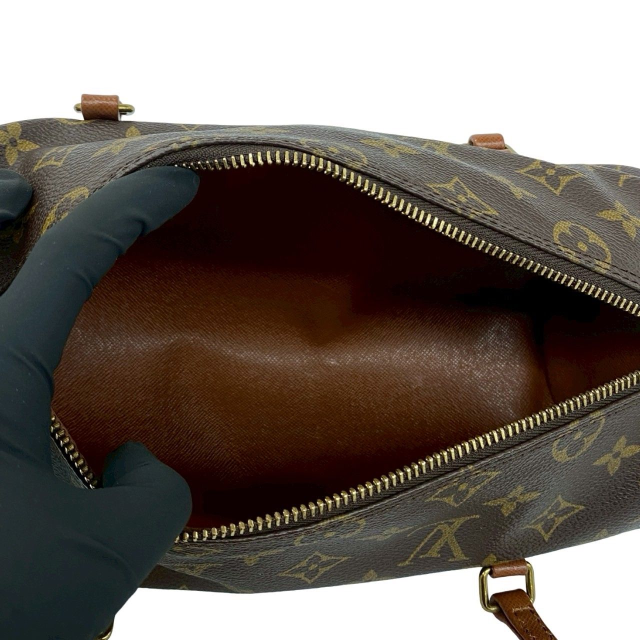 Louis Vuitton Papillon 26 Monogram Leather Drum Boston Bag Brown — view 9