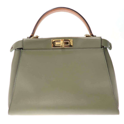 Fendi Peekaboo Medium 2-Way Leather Shoulder Bag Khaki