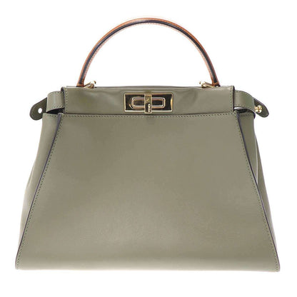 Fendi Peekaboo Medium 2-Way Leather Shoulder Bag Khaki — view 2
