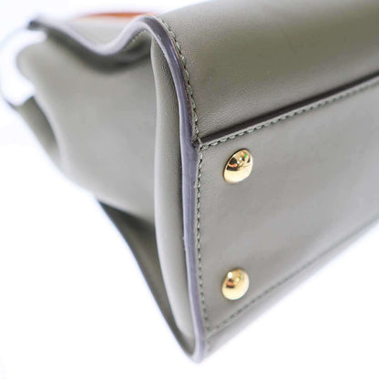 Fendi Peekaboo Medium 2-Way Leather Shoulder Bag Khaki — view 9