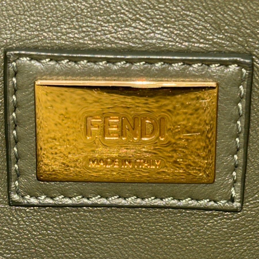 Fendi Peekaboo Medium 2-Way Leather Shoulder Bag Khaki — view 5