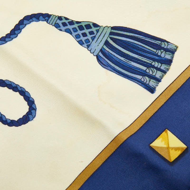 Hermes Carre 90 les Cles Key Scarf Blue Multicolor Silk — view 3