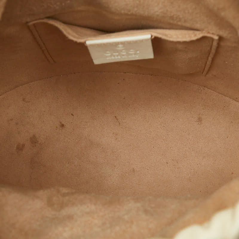 Gucci GG Canvas Horsebit Bucket Bag Beige Leather — view 8