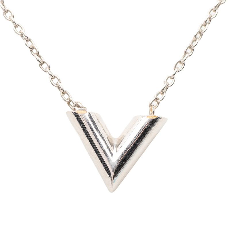 Louis Vuitton Essential Pendant Necklace Silver Metal — view 2