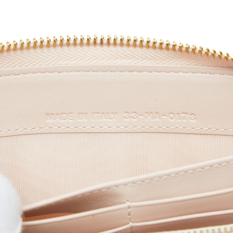 Dior Cannage Lady Dior Voyageur Zip Around Wallet Pink Leather Handbag — view 8