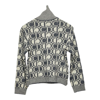 Dior Sports Turtleneck Knit Sweater M Navy Off White Wool Rayon Silk — view 2