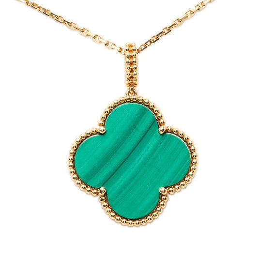 Van Cleef & Arpels Magic Alhambra Long Necklace 1 Motif Green 18k Yellow Gold