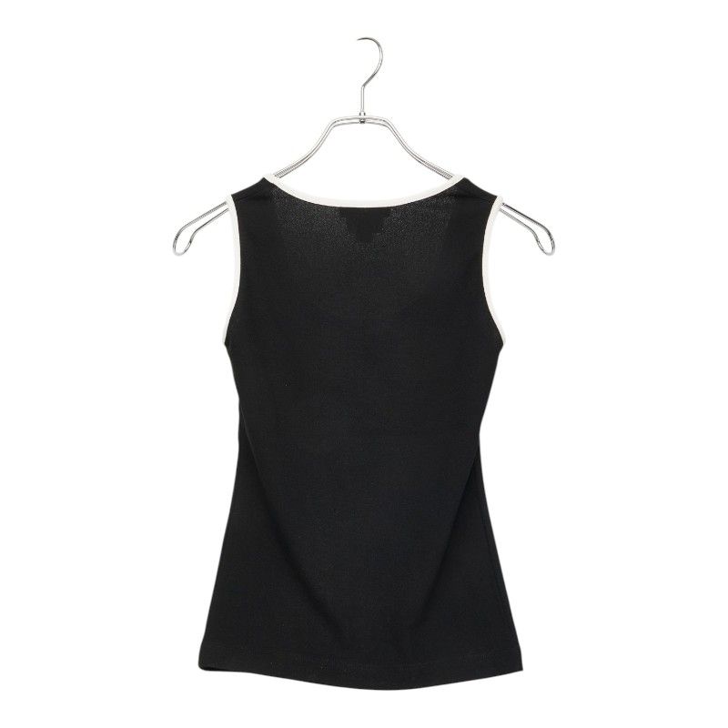 Celine Logo Tank Top Camisole 38 Black White Polyester Nylon — view 2