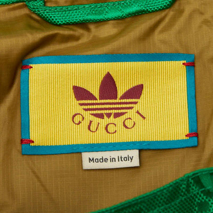 Gucci Adidas Macro GG Half Zip Anorak Jacket 44 Green Nylon Polyester Rayon — view 4
